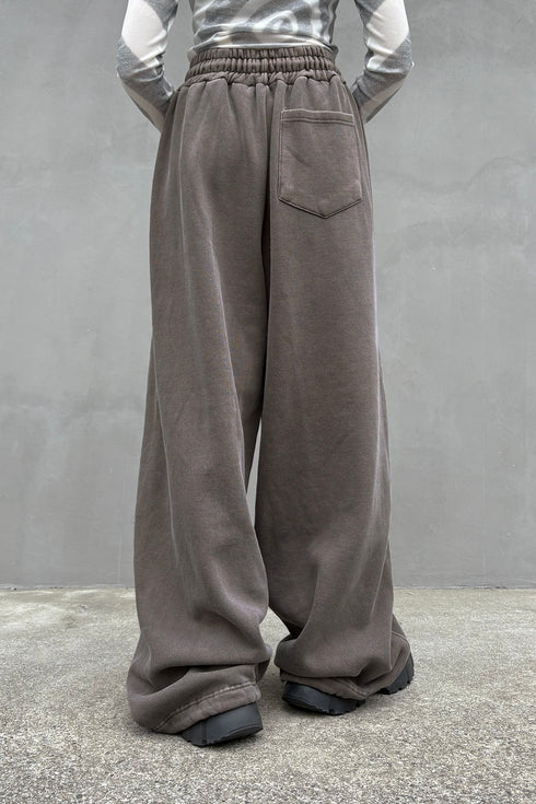 LOGO WASHED SWEAT LINE PANTS -BROWN- *Last1