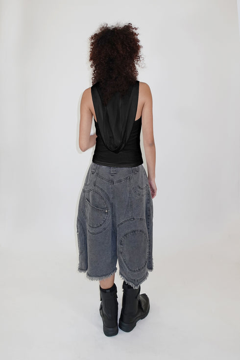 【RESTOCK】GATHER HOOD TANK TOP -BLACK-