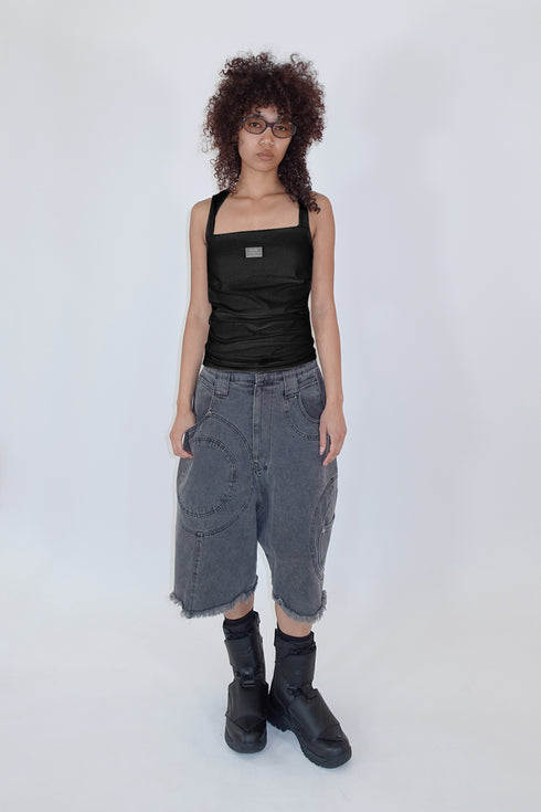 【RESTOCK】GATHER HOOD TANK TOP -BLACK-