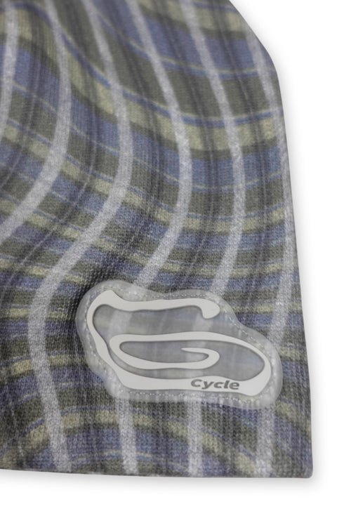 WAVY CHECK BEANIE -BLUE MIX-