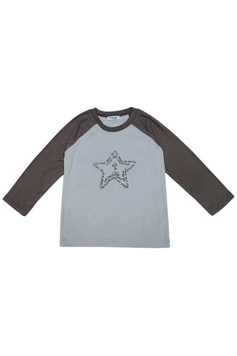 FEUERGOD × Cycle STAR RAGLAN TEE -CHARCOAL×ASH BLUE-