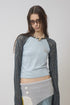 SPELL WAVE RAGLAN LONG SLEEVE TEE -LIGHT BLUE × CHARCOAL-