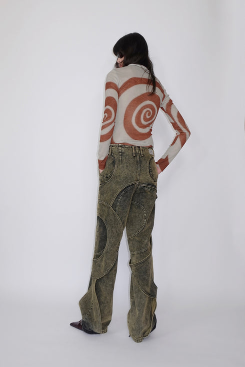 SECOND SKIN TOPS "Spiral Gecko" -RED-