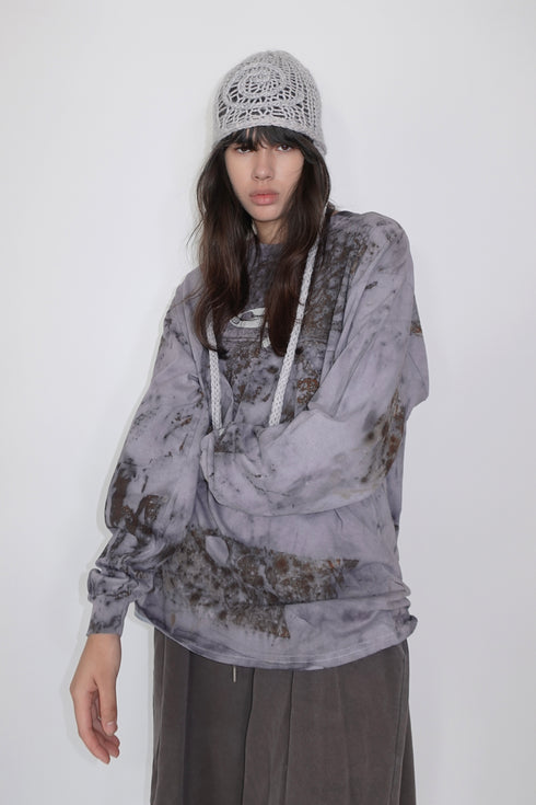 【RESTOCK】MISAKI USHIOZU × Cycle IRON RUST-DYEING LONG SLEEVE TEE -GRAYISH PURPLE- *Last1