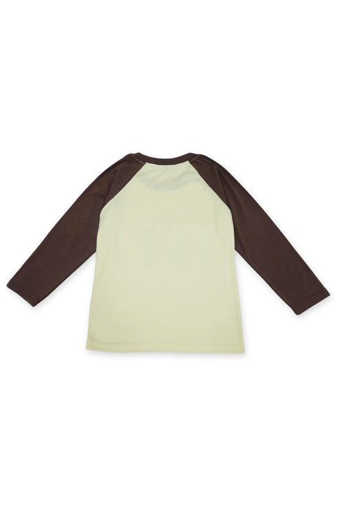 FEUERGOD × Cycle STAR RAGLAN TEE -LIGHT YELLOW × BROWN-