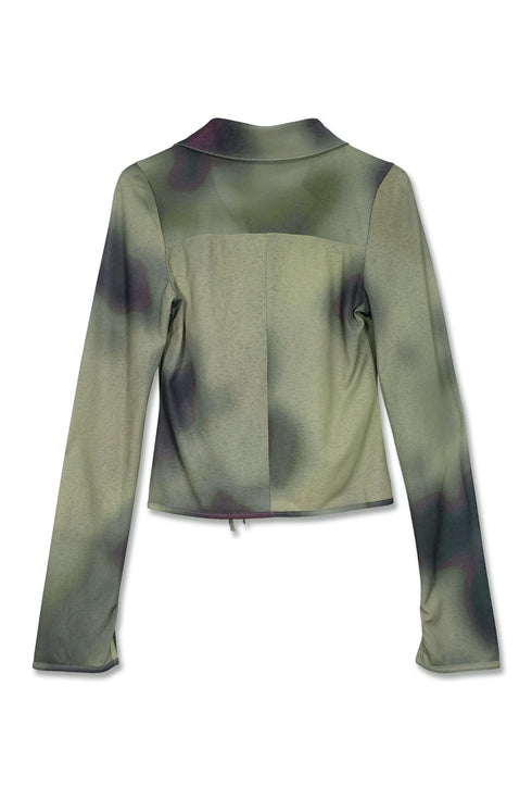 FLOWER DRAWSTRING TOPS -GREEN-