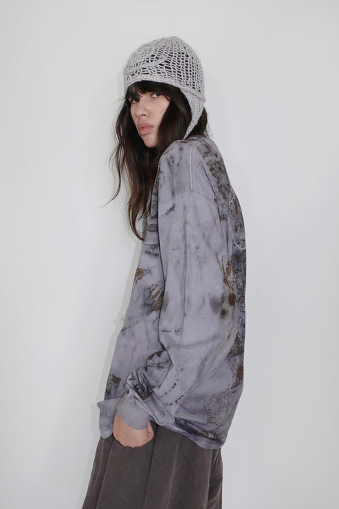【RESTOCK】MISAKI USHIOZU × Cycle IRON RUST-DYEING LONG SLEEVE TEE -GRAYISH PURPLE- *Last1