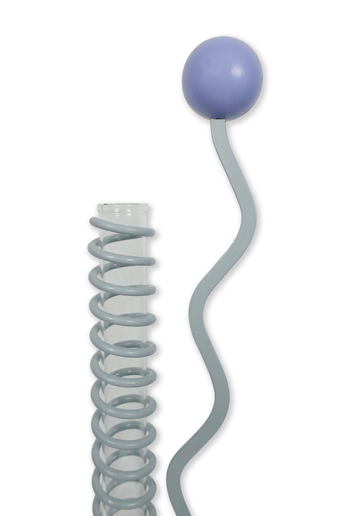 IRon PiP × Cycle WOOD BASE FLOWER VASE -PURPLE×GRAY-