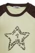 FEUERGOD × Cycle STAR RAGLAN TEE -LIGHT YELLOW × BROWN-