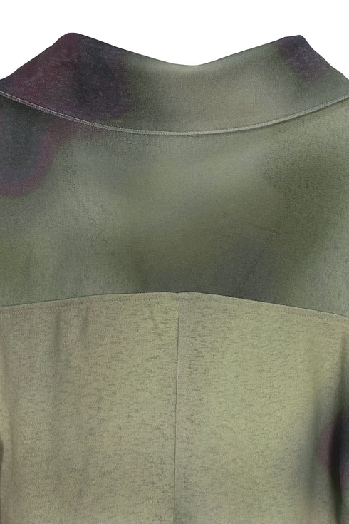 FLOWER DRAWSTRING TOPS -GREEN-