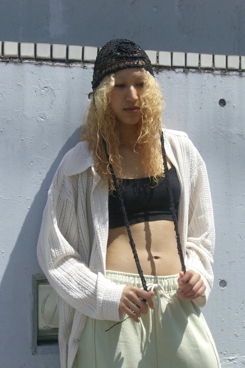 Merbeau × Cycle HANDMADE SPIRAL SUMMER BONNET -BLACK-