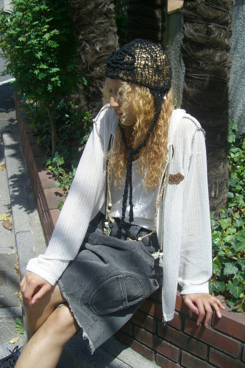 【RESTOCK】BOHO BEADED SUMMER MESH ZIP-UP HOODIE -IVORY- *Last1