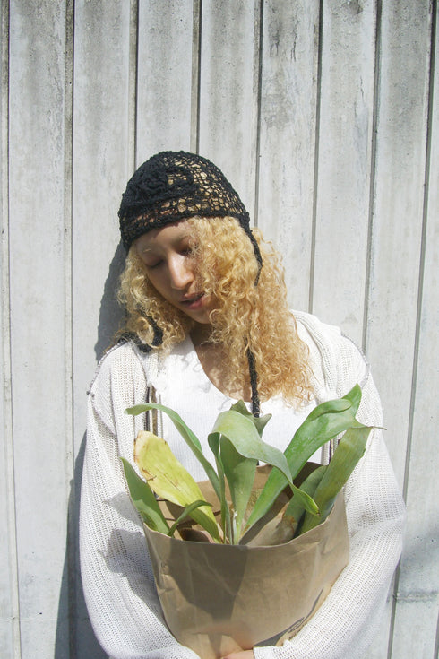 Merbeau × Cycle HANDMADE SPIRAL SUMMER BONNET -BLACK-