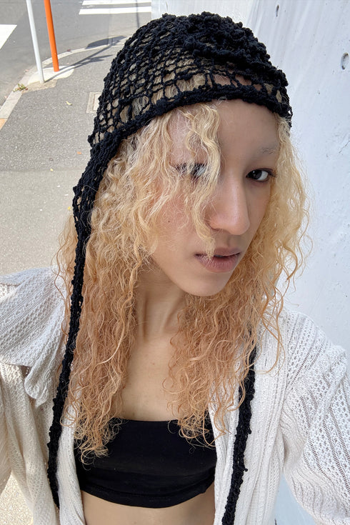 Merbeau × Cycle HANDMADE SPIRAL SUMMER BONNET -BLACK-