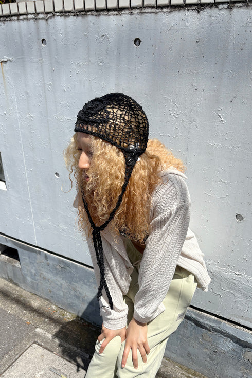 Merbeau × Cycle HANDMADE SPIRAL SUMMER BONNET -BLACK-