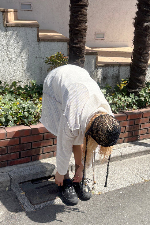 Merbeau × Cycle HANDMADE SPIRAL SUMMER BONNET -BLACK-