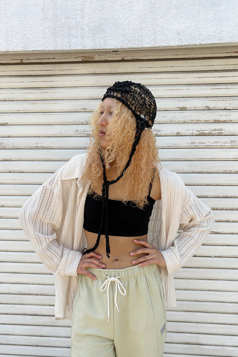 【RESTOCK】SUMMER KNIT SPIRAL BUTTON SHIRT -IVORY-