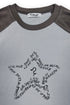 FEUERGOD × Cycle STAR RAGLAN TEE -CHARCOAL×ASH BLUE-