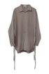 SPIRAL BUTTON SHIRT -GRAYISH BROWN-