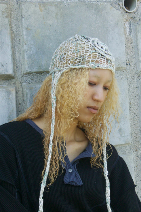 Merbeau × Cycle HANDMADE SPIRAL SUMMER BONNET -SAND×GREEN-