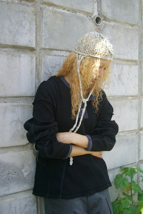 Merbeau × Cycle HANDMADE SPIRAL SUMMER BONNET -SAND×GREEN-