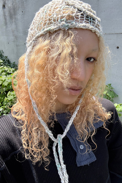 Merbeau × Cycle HANDMADE SPIRAL SUMMER BONNET -SAND×GREEN-