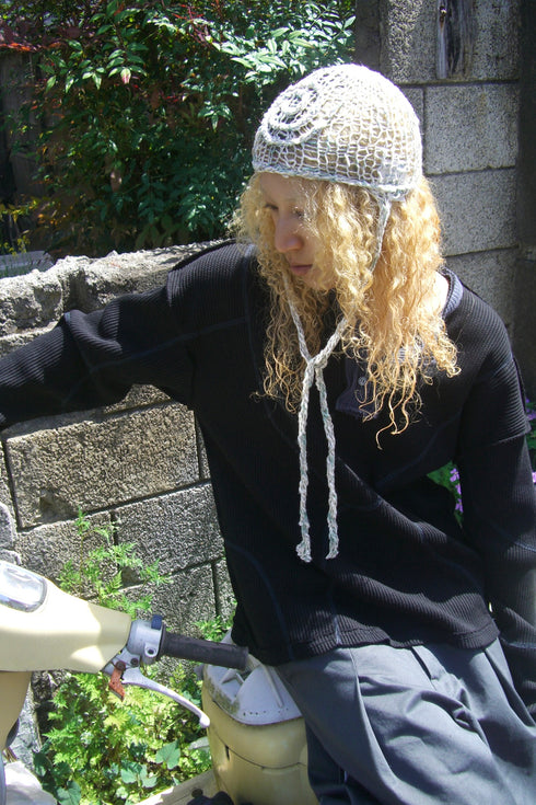 Merbeau × Cycle HANDMADE SPIRAL SUMMER BONNET -SAND×GREEN-