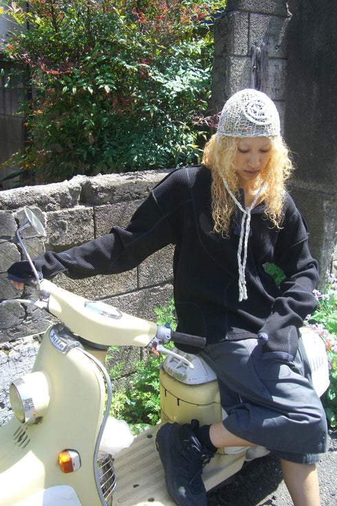 Merbeau × Cycle HANDMADE SPIRAL SUMMER BONNET -SAND×GREEN-
