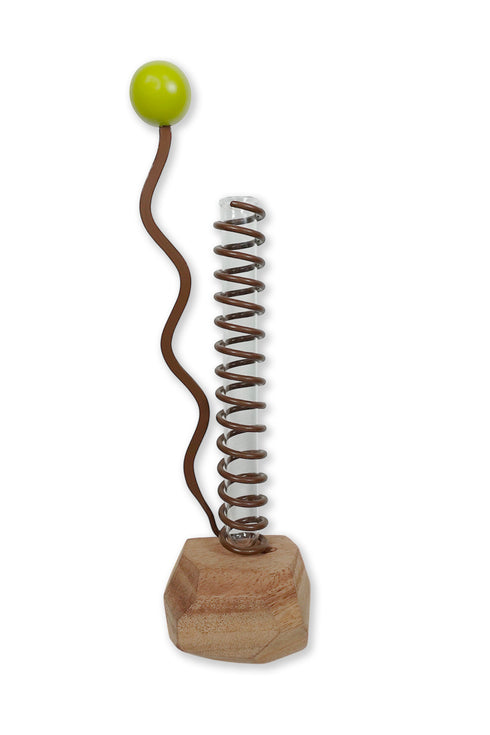 IRon PiP × Cycle WOOD BASE FLOWER VASE -GREEN×BROWN-