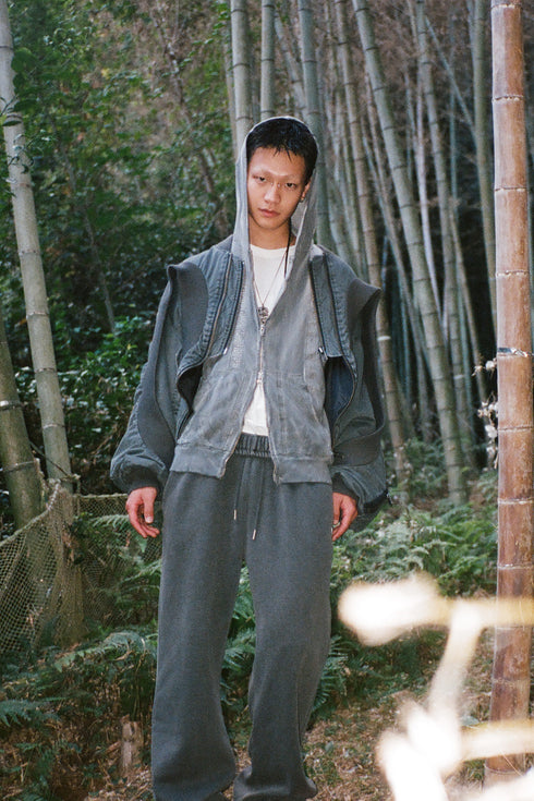 CIRCLE RIB WASHED MA-1 -STONE CHARCOAL-