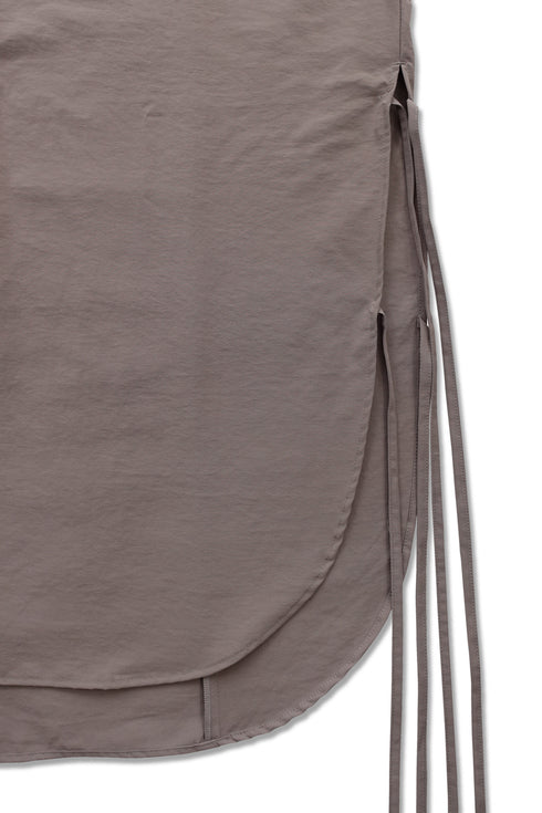 SPIRAL BUTTON SHIRT -GRAYISH BROWN-