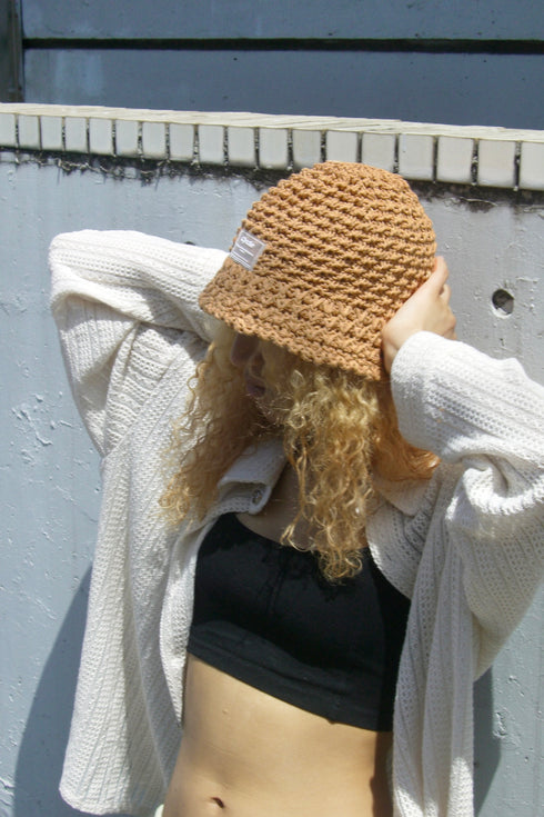 SUMMER STRAW HAT -SAND ORANGE-