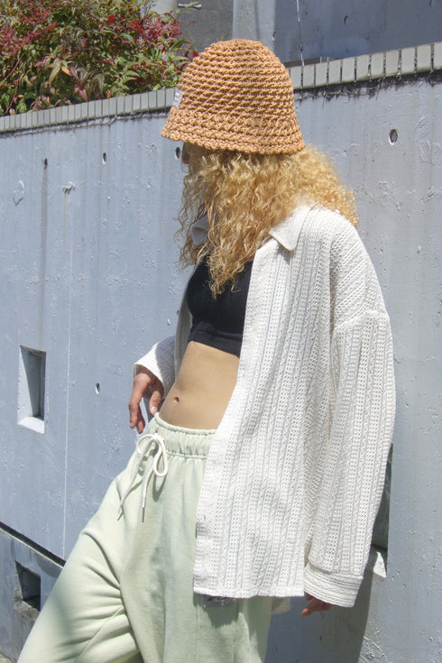 SUMMER STRAW HAT -SAND ORANGE-
