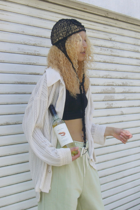 【RESTOCK】SUMMER KNIT SPIRAL BUTTON SHIRT -IVORY-