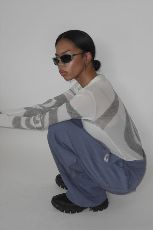 【PRE-ORDER】PAINTED SPIRAL SWEAT PANTS -BLUISH PURPLE-