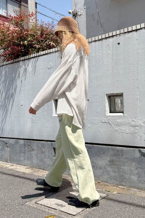 【RESTOCK】SUMMER KNIT SPIRAL BUTTON SHIRT -IVORY-