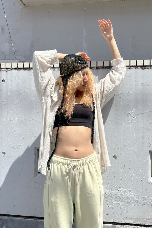 【RESTOCK】SUMMER KNIT SPIRAL BUTTON SHIRT -IVORY-