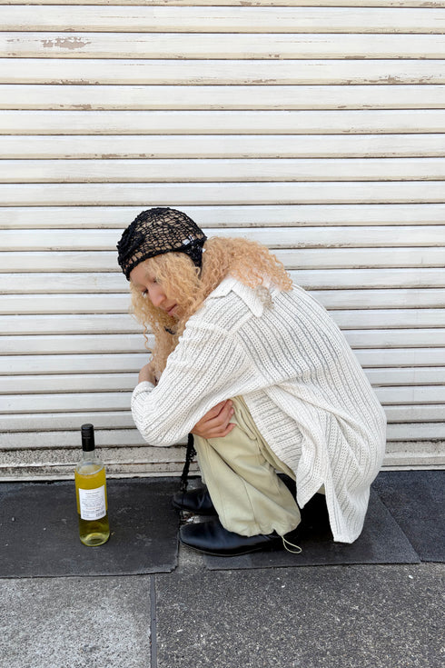 【RESTOCK】SUMMER KNIT SPIRAL BUTTON SHIRT -IVORY-