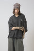 WASHED CUT-OFF SWEAT TOP -CHARCOAL-