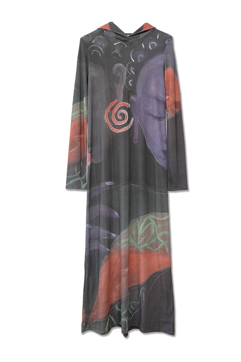 Drawing by Kristina HOOD DRESS -TWO BUDDAHS- *Last1