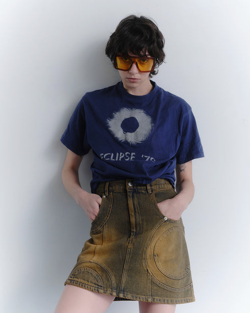 【RESTOCK】CIRCLE CUT-OUT MINI SKIRT -RUSTED BROWN- *Last1