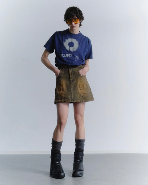 【RESTOCK】CIRCLE CUT-OUT MINI SKIRT -RUSTED BROWN- *Last1