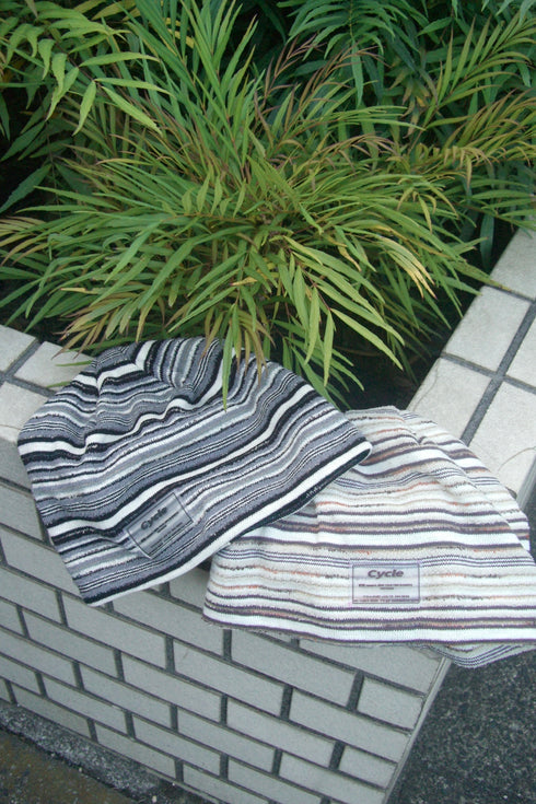 【RESTOCK】SUMMER KNIT BORDER BEANIE -BROWN MIX-