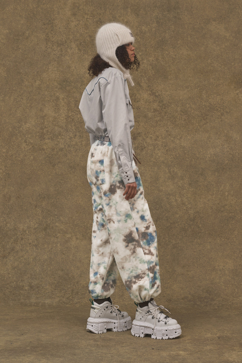 Tiedye boa pants ivory mix Cycle by myob