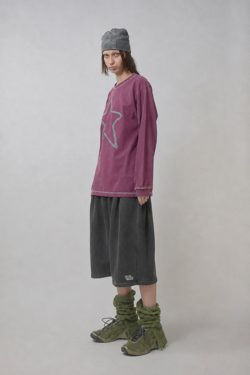 FEUERGOD × Cycle STAR LONG SLEEVE TEE -DARK RED-