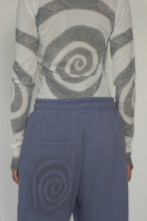【PRE-ORDER】PAINTED SPIRAL SWEAT PANTS -BLUISH PURPLE-