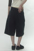 【PRE-ORDER】CIRCLE CUT-OUT WASHED HALF PANTS -BLACK DENIM-