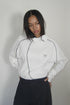 WAFFLE HOODED TOP -WHITE-