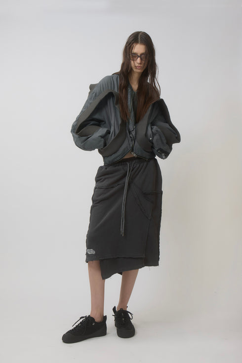 CIRCLE RIB WASHED MA-1 -WARM CHARCOAL-