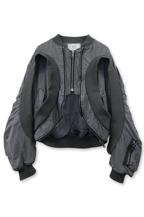 【PRE-ORDER】CIRCLE RIB WASHED MA-1 -WARM CHARCOAL-